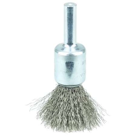 Weiler Crimped Wire End Brush 1/2", .006" Stainless Steel Fill 10013